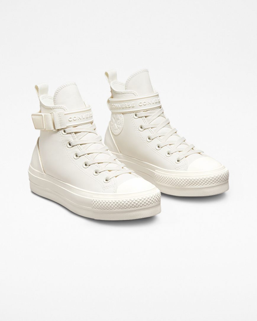 Women's Converse Chuck Taylor All Star Lift Leather Hike High Top Platform Shoes White | AU 5C984W